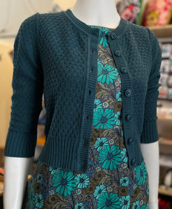 3/4 Sleeve Cardi - Peacock