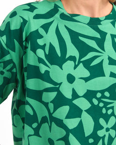 Stencil Floral Tee - Green