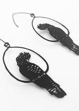 Load image into Gallery viewer, Black Cockatoo Dangles