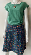 Load image into Gallery viewer, Flare Skirt - Field of Flowers/Navy