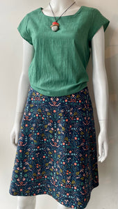 Flare Skirt - Field of Flowers/Navy