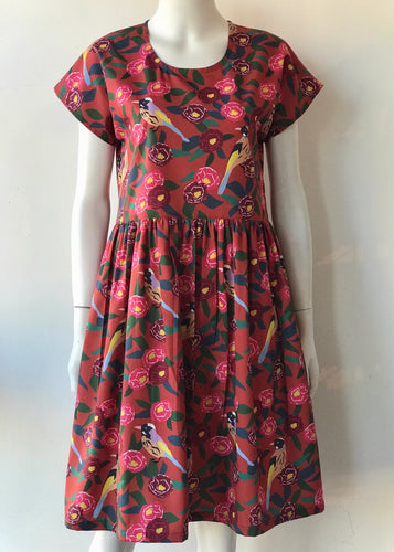 Poppy Dress, Berry Birds