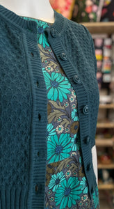 3/4 Sleeve Cardi - Peacock