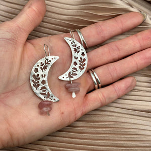 Moon Garden Dangles, Silver