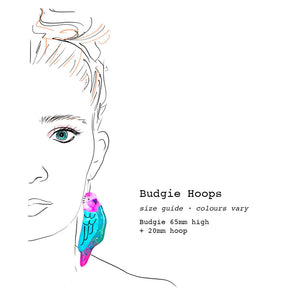 Budgie Earring - Blue/Green