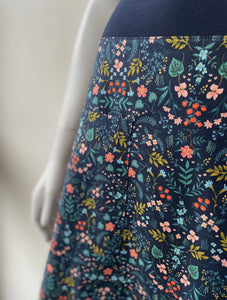 Flare Skirt - Field of Flowers/Navy