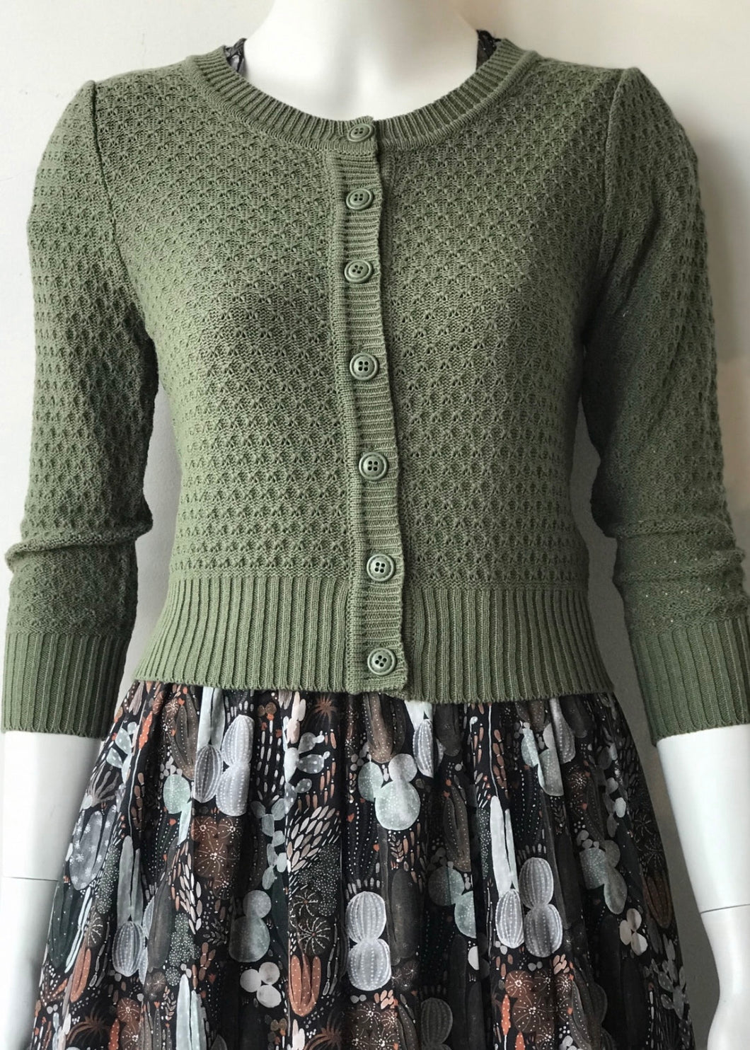 3/4 Sleeve Cardi - Sage