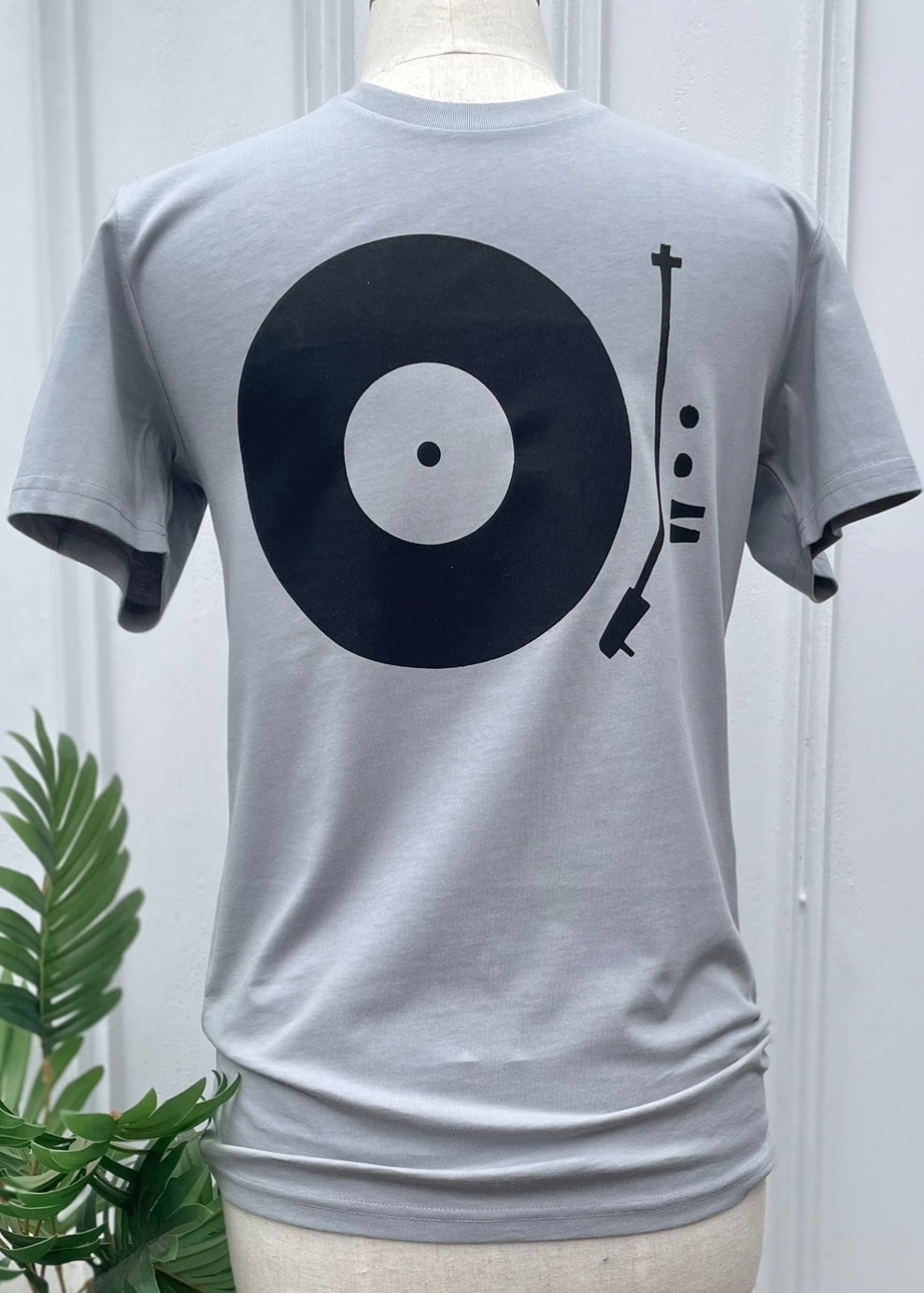 Screen print tee, Record Player/Grey