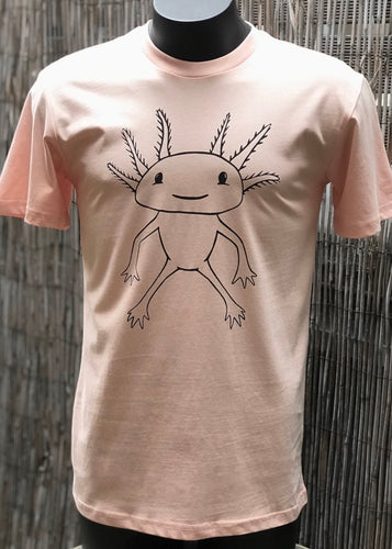 Axolotl, Screen Print Tee - Lt Peach