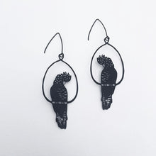 Load image into Gallery viewer, Black Cockatoo Dangles