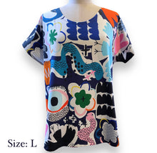 Load image into Gallery viewer, Boxy Tee - Print Play, Navy