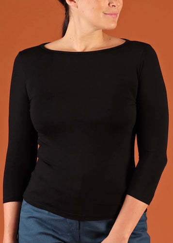 Boat Neck Top - Black