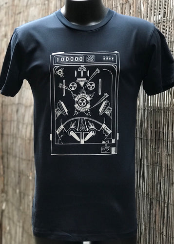 Pinball, Screen Print Tee - Navy