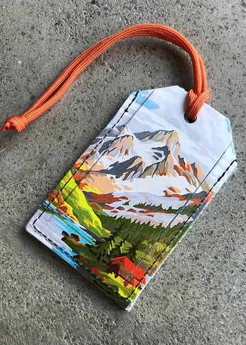 Mountains - Leather Luggage Tag