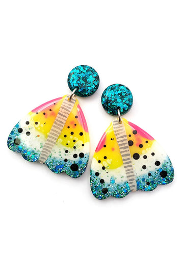 Moth Earring - Blue