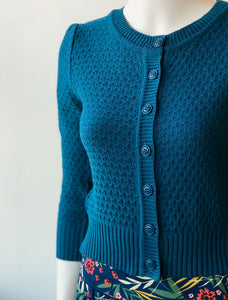 3/4 Sleeve Cardi - Teal Blue