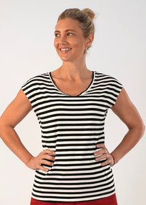 Bobby Top - Blk/Wh Stripe