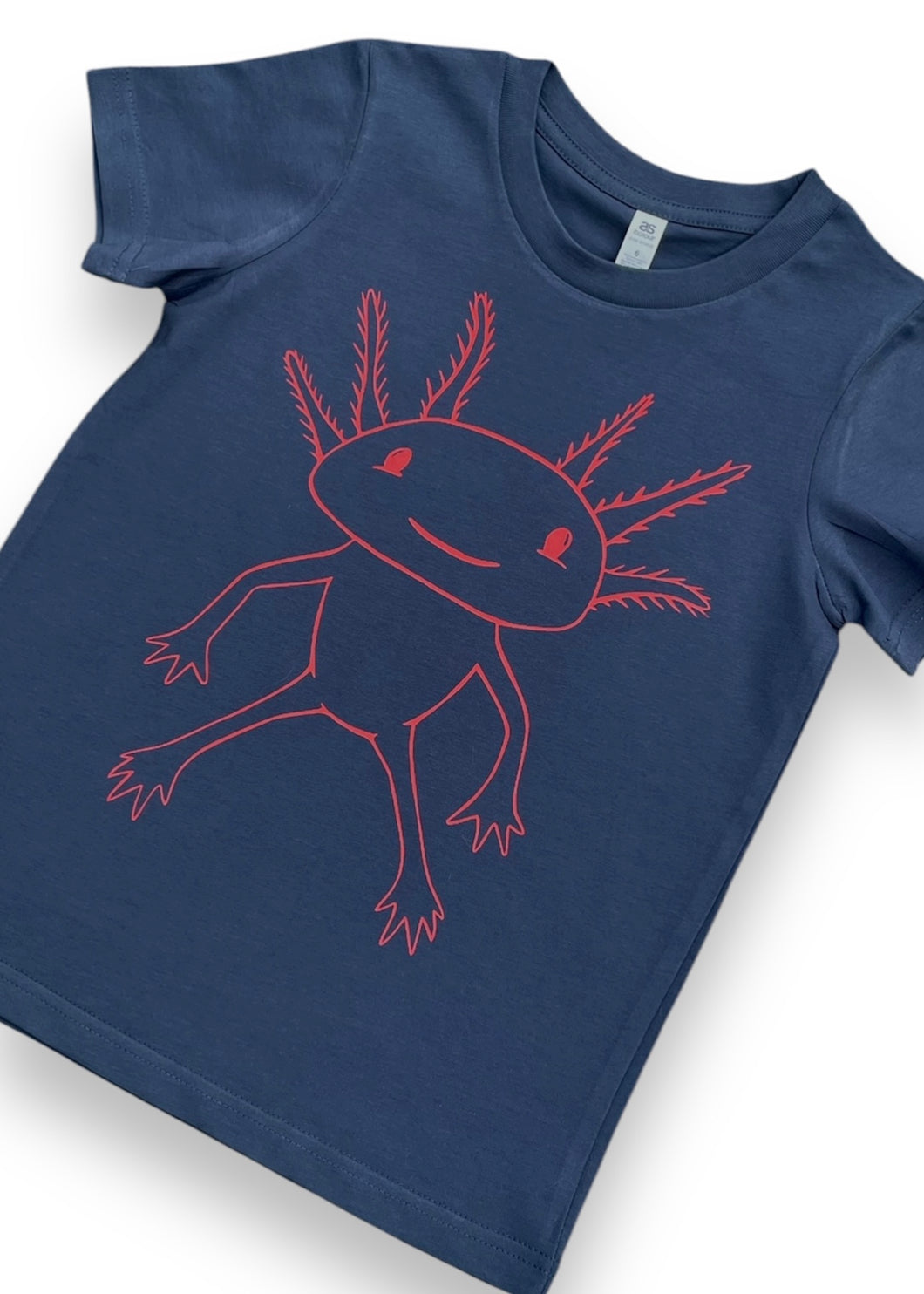 Kids tee - Axolotl/Blue