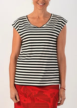 Load image into Gallery viewer, Bobby Top - Blk/Wh Stripe