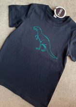 Load image into Gallery viewer, Kids tee - T-rex/Navy