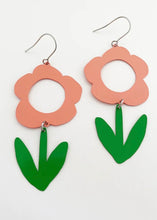Load image into Gallery viewer, Peachy Flower Dangles